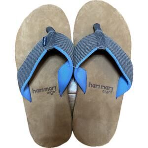 Hari Mari Size 8 Scouts Gray And Blue Sandals Flip Flops New!